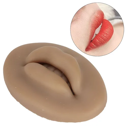 Vista 6 de Labios de silicona 3D semipermanentes de tacto real con imitación para labios de entrenamiento, lengua de oído, boca de ojos, silicona 3D