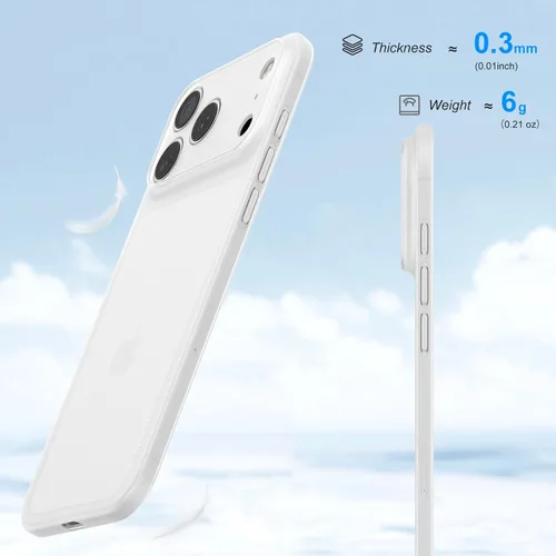 Vista 2 de memumi Funda ultradelgada para iPhone 17 Pro Max de 0.01 in ligera [sensación sin funda] Funda rígida mate con protección de cámara para iPhone 17