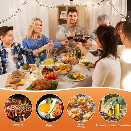 Vista 7 de Olla freidora profunda de acero inoxidable de 119 oz con canasta y colador de aceite, freidora profunda multifuncional, pequeña para estufa