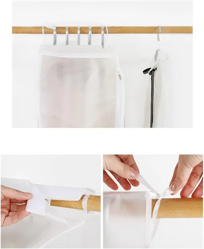 Vista 2 de Funda de ropa con cremallera 3D, impermeable, para almacenamiento, armario, traje, perchas, funda para ropa, bolsa para colgar