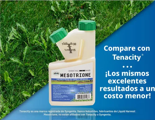 Vista 4 de Liquid Harvest Mesotrione - 8oz - Concentrado de mesotrione (comparado con Tenacity) - Mata malezas pre y post-emergente para césped y césped