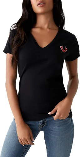 Vista 2 de True Religion Women's V-Neck Buddha Logo Tee