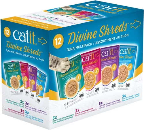 Vista 11 de Catit Divine Shreds Premium - Decoración de comida para gatos, pollo, paquete de 12