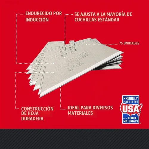 Vista 2 de CRAFTSMAN Cuchillas de cuchillo utilitario, paquete de 75 (CMHT11700N)