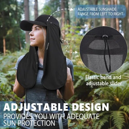 Vista 5 de Protección solar UV ajustable para el cuello, máscara multifuncional de protección solar 2 en 1, complemento de solapa para el cuello para gorras