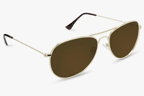 Vista 3 de NECTAR Kitty Hawk Polarized Aviator Sunglasses for Men & Women - Metal Frame, 100% UV Protection, Hydrophobic Coating Marco de metal dorado - Lente