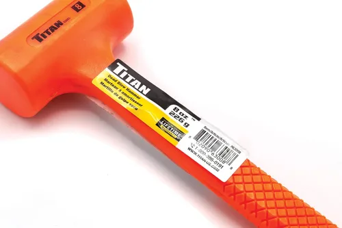 Vista 2 de Titan 63008 Martillo de Golpe Muerto de 8 onzas con Cabeza Rellena de Perdigones de Acero, Resistente a Chispas y Rebotes, Mango Texturizado Tipo
