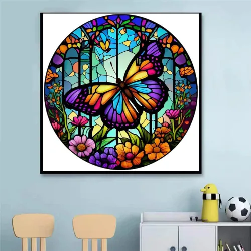 Vista 2 de KTHOFCY Kits de pintura de diamantes 5D para adultos y niños, bordado de mariposas con diamantes de imitación de punto de cruz, pinturas