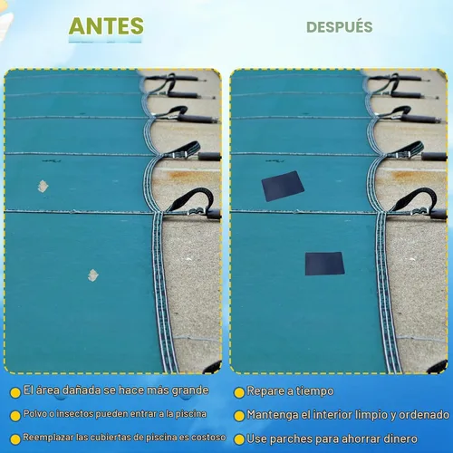 Vista 5 de Treela Kit de parche de cubierta de seguridad para piscina, 6 piezas, kit