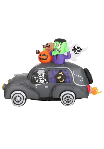 Vista 11 de Decoración Inflable de Halloween de 4 Pies Ataúd Espeluznante Multicolor