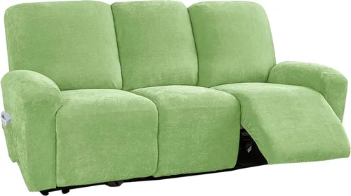 Vista 22 de vctops 4 fundas elásticas de felpilla de lujo para sillas reclinables, protector suave de muebles con parte inferior elástica para niños, gatos, Azul