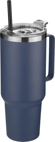 Vista 26 de Hasle Outfitters - Vaso de acero inoxidable de 40 onzas con asa, juego de vasos térmicos aislados al vacío, taza de viaje reutilizable de doble