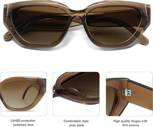 Vista 16 de SOJOS Gafas de sol polarizadas de ojo de gato lindo de moda para mujer Cateye SJ2237