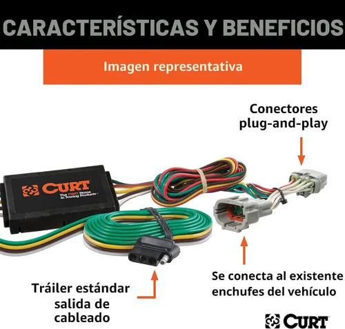 Vista 2 de Arnés de cableado personalizado 56165 de Curt