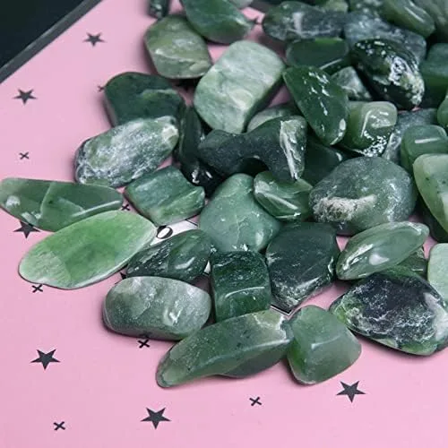 Vista 6 de 7.05 oz Natural Jade Verde Piedra Suelta Libre de Cuentas Tumbled Gemstone Chip