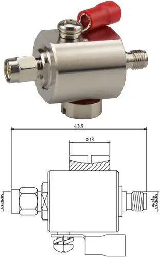 Vista 6 de Protector contra sobretensiones SMA Lightning Pararrayos con conector SMA macho a hembra 0-6GHz, elemento de tubo de gas reemplazable, 90V
