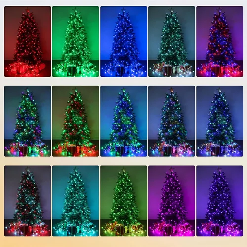 Vista 6 de Joomer - Guirnalda de luces de Halloween con 200 luces LED RGB enchufables de 66 pies