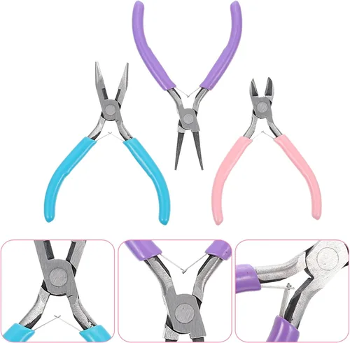 Vista 8 de 3 Piece Jewelry Making Tool Pliers Set for DIY Crafters