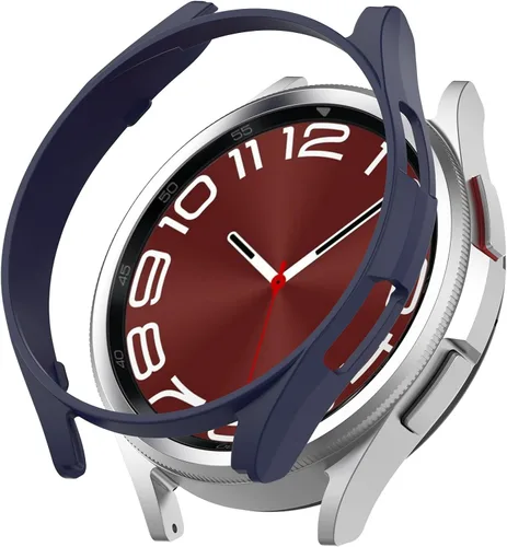 Vista 13 de Compatible con Samsung Galaxy Watch 6 Classic 1.772 pulgadas (1.850 in), carcasa rígida de policarbonato resistente a los impactos, a prueba de Negro