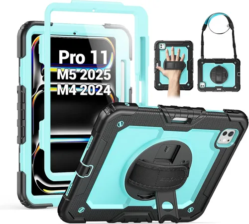 Vista 35 de SEYMAC para iPad Pro de 11 pulgadas Funda M5 2025/M4 2024, Funda Protectora Resistente a Prueba de Golpes con Protector de Pantalla, Soporte