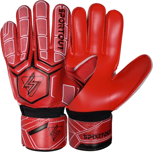 Vista 11 de Guantes de portero Sportout, guantes de portero con protección para los dedos, guantes de portero de fútbol transpirables, látex de 4 mm