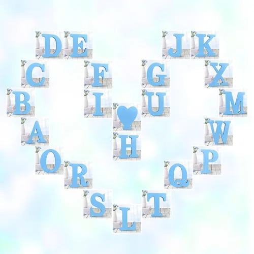 Vista 7 de AOCEAN - Letras de madera azul de 6 pulgadas, letras de madera sin terminar para decoración de pared, letras decorativas en pie, cortes de letras