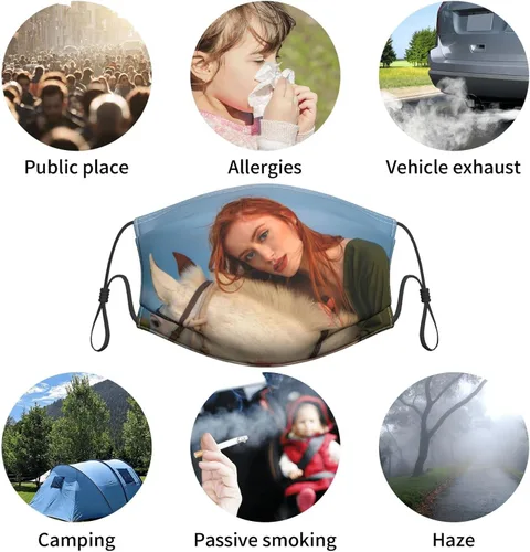 Vista 7 de Máscara facial personalizada con filtros de carbono, máscaras personalizadas con clip para la nariz, añade tu foto personalizada, texto, máscaras