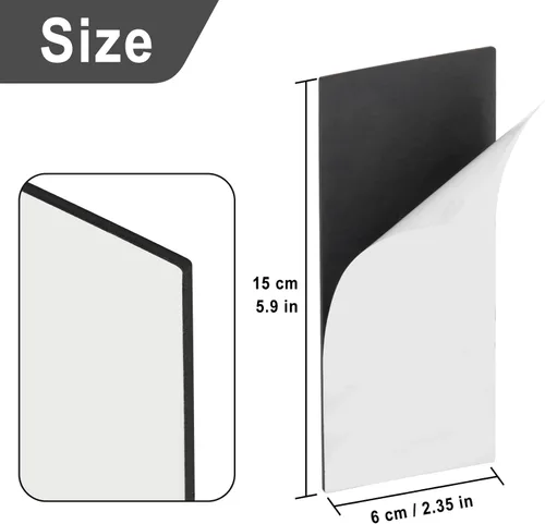 Vista 2 de Tiras magnéticas con fuerte respaldo adhesivo (5.9 x 2.35 pulgadas), cinta magnética con respaldo adhesivo, tiras magnéticas resistentes