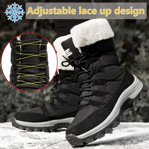 Vista 5 de Botas de nieve para mujer, botas de invierno para mujer, botas de invierno cálidas con forro de piel, botas de invierno para mujer, botas de nieve