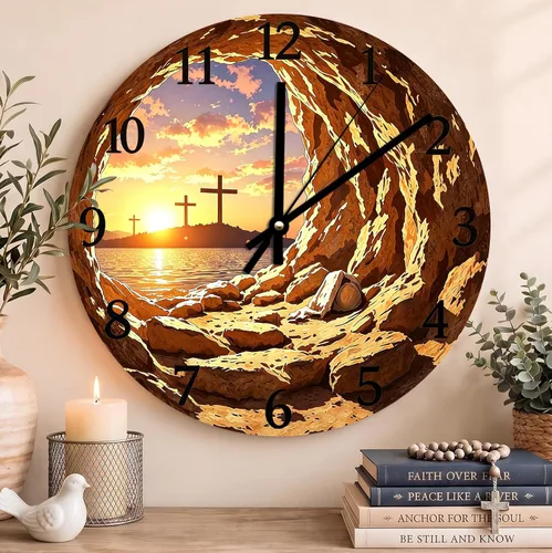 Vista 56 de Reloj con versículo bíblico con citas de Jesús, relojes de 0929Regalos Cristianos (2)
