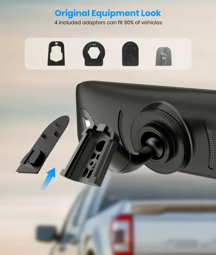 Vista 2 de AUTO-VOX T9PRO Cámara de espejo retrovisor OEM con lente frontal independiente 9.35" Full Laminated Touch Screen Mirror Dash Cam Front and Rear
