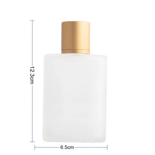 Vista 3 de ConStore 2 botellas de perfume de vidrio esmerilado de 3.4 fl oz con tapa de aluminio, botellas de aerosol vacías rellenables, atomizador de niebla