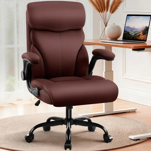 Vista 21 de AreShark Silla de oficina – Silla ejecutiva de escritorio cómoda transpirable con respaldo alto y soporte lumbar, silla ergonómica de cuero