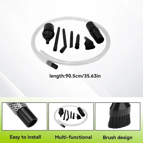 Vista 5 de 9 unids/set de cepillos para detalles de automóviles, kit de limpieza de vehículos de coche, accesorios para aspiradora universal, mini herramienta