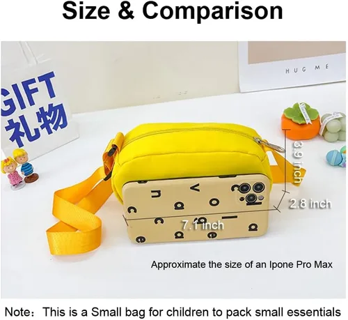Vista 6 de Hiflyer Bolsa cruzada para niños, bolsa de hombro para niños, bolsa de nailon pequeña para niños, bolsa de viaje para niños, bolsas