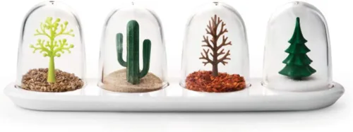 Vista 6 de Tarro de condimentos de cocina con bandeja, coctelera de condimentos, diseño de desfile de animales, 4 en 1