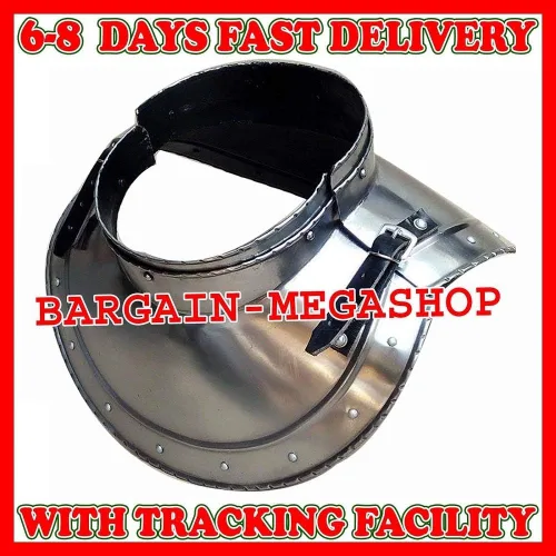 Vista 4 de Epic Iron Gorget Set 18 Gauge Medieval Neck Plate Armour Knight Gótico Armor Plata