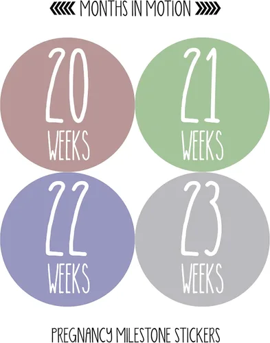 Vista 4 de Adhesivo semanal para el crecimiento del embarazo, de semana a semana, embarazada, esperando fotos, recuerdo de maternidad, panza de bebé