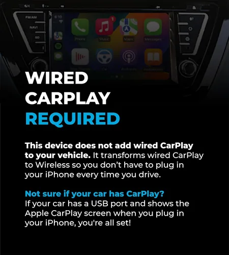 Vista 8 de Adaptador inalámbrico CarPlay - 5Ghz más rápido - AutoSky - Plug and Play - Cables USB-C y USB-A - Requiere CarPlay con cable