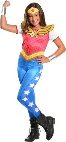 Vista 2 de Rubies Disfraz de superhéroe de DC para niñas, de la Mujer Maravilla, talla S