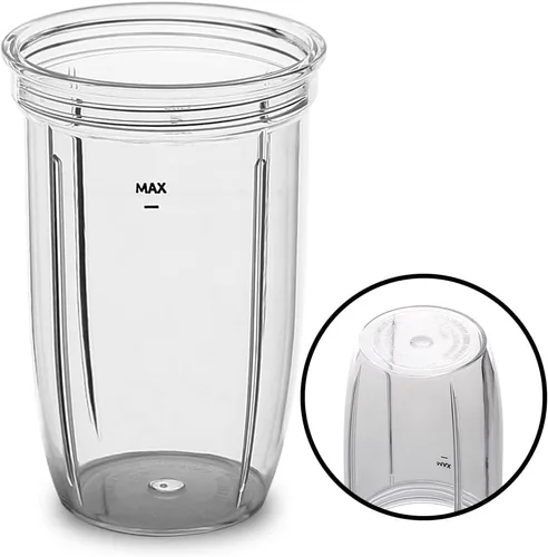 Vista 4 de Vaso de piezas de repuesto con tapa para llevar, compatible con NutriBullet Blender Combo NutriBullet Pro 1000 y NutriBullet Select 2.0 (18 onzas)