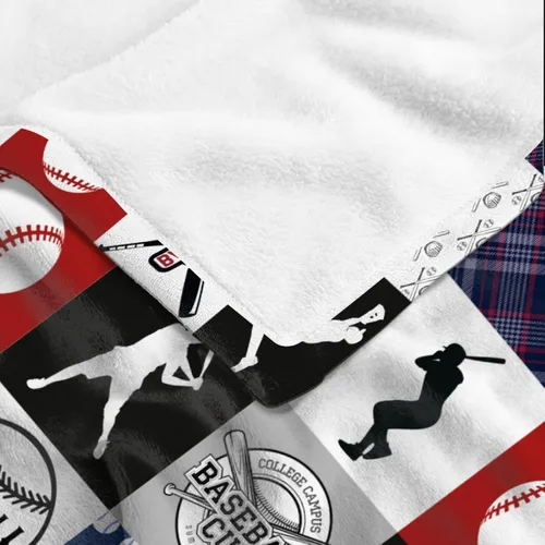 Vista 8 de Manta de franela a cuadros de béisbol, ligera, suave, para jugadores de béisbol, amantes de los deportes, regalos del equipo de béisbol para niños