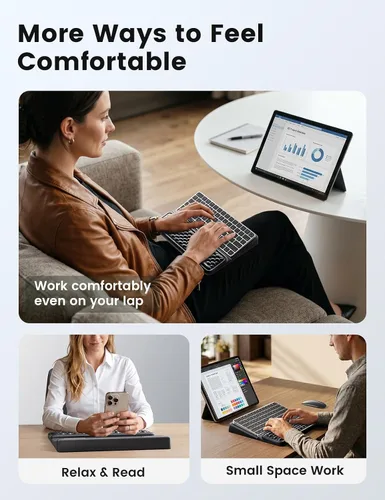 Vista 5 de Vaydeer Reposamuñecas de teclado mediano para computadora, soporte de teclado de espuma viscoelástica suave con soporte de muñeca para teclado