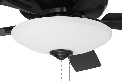Vista 12 de Craftmade Ventilador de techo Eos de 52 pulgadas con 3 luces en acabado negro plano con cuchillas reversibles planas negras/madera gris