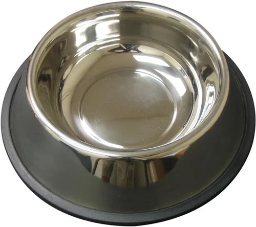 Vista 9 de QT Dog Cuenco de acero inoxidable antideslizante sin punta, 1 pinta