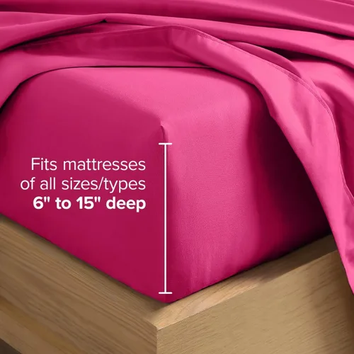 Vista 100 de Bare Home Sheet Set 1800 Ultra-Soft with 2 Pillowcases (Twin XL, Dark Blue)