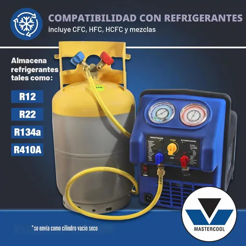 Vista 4 de Tanque de recuperación de refrigerante gris/amarillo Mastercool (62010) - 30 lb. de capacidad