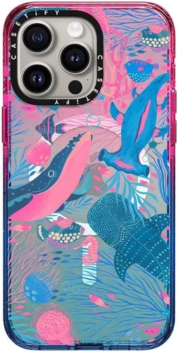 Vista 15 de CASETiFY Funda para iPhone 15 Pro Max, compatible con MagSafe Protección contra caídas de grado militar 4x de 8.2 pies Cheetah Paradise Pink