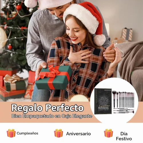 Vista 4 de Brochas de maquillaje, 20 piezas de brochas de maquillaje profesional, juego de brochas de maquillaje para base de sombra de ojos, brocha de rubor