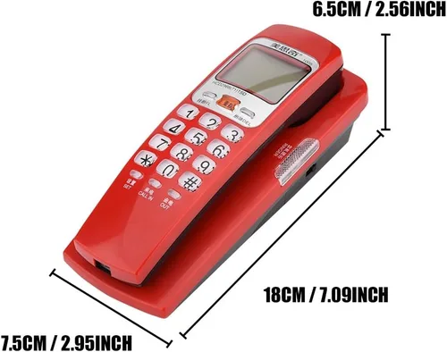 Vista 2 de Hakeeta Moda/DTMF Teléfono fijo con cable estándar con identificación de llamadas, función de devolución de llamada de soporte y función